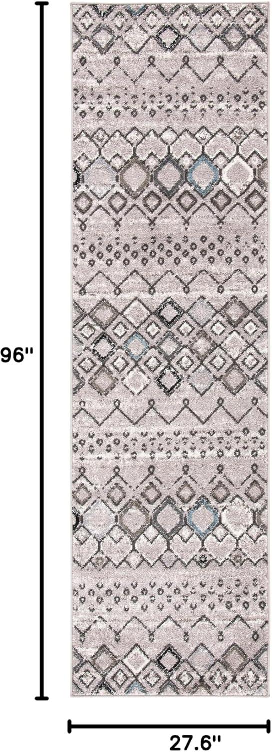 image:imageSAFAVIEH Amsterdam Collection Area Rug 8 x 10 Ivory amp Multi Moroccan Boho Design NonShedding amp Easy Care Ideal for High Traffic Areas in Living Room Bedroom AMS108KLight GreyBrown