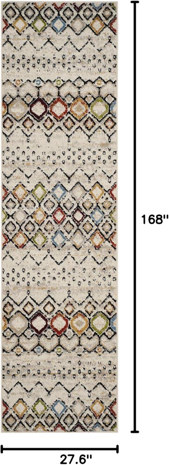 image:imageSAFAVIEH Amsterdam Collection Area Rug 8 x 10 Ivory amp Multi Moroccan Boho Design NonShedding amp Easy Care Ideal for High Traffic Areas in Living Room Bedroom AMS108KIvoryMulti