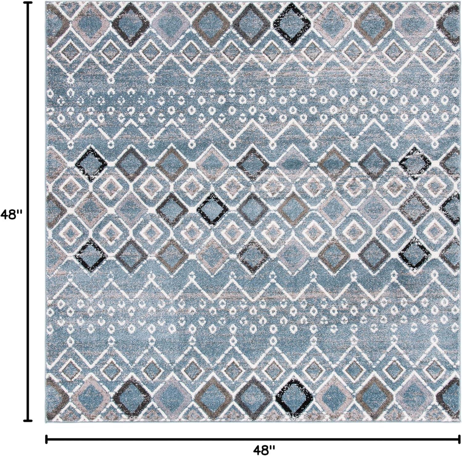 image:imageSAFAVIEH Amsterdam Collection Area Rug 8 x 10 Ivory amp Multi Moroccan Boho Design NonShedding amp Easy Care Ideal for High Traffic Areas in Living Room Bedroom AMS108KBlueIvory