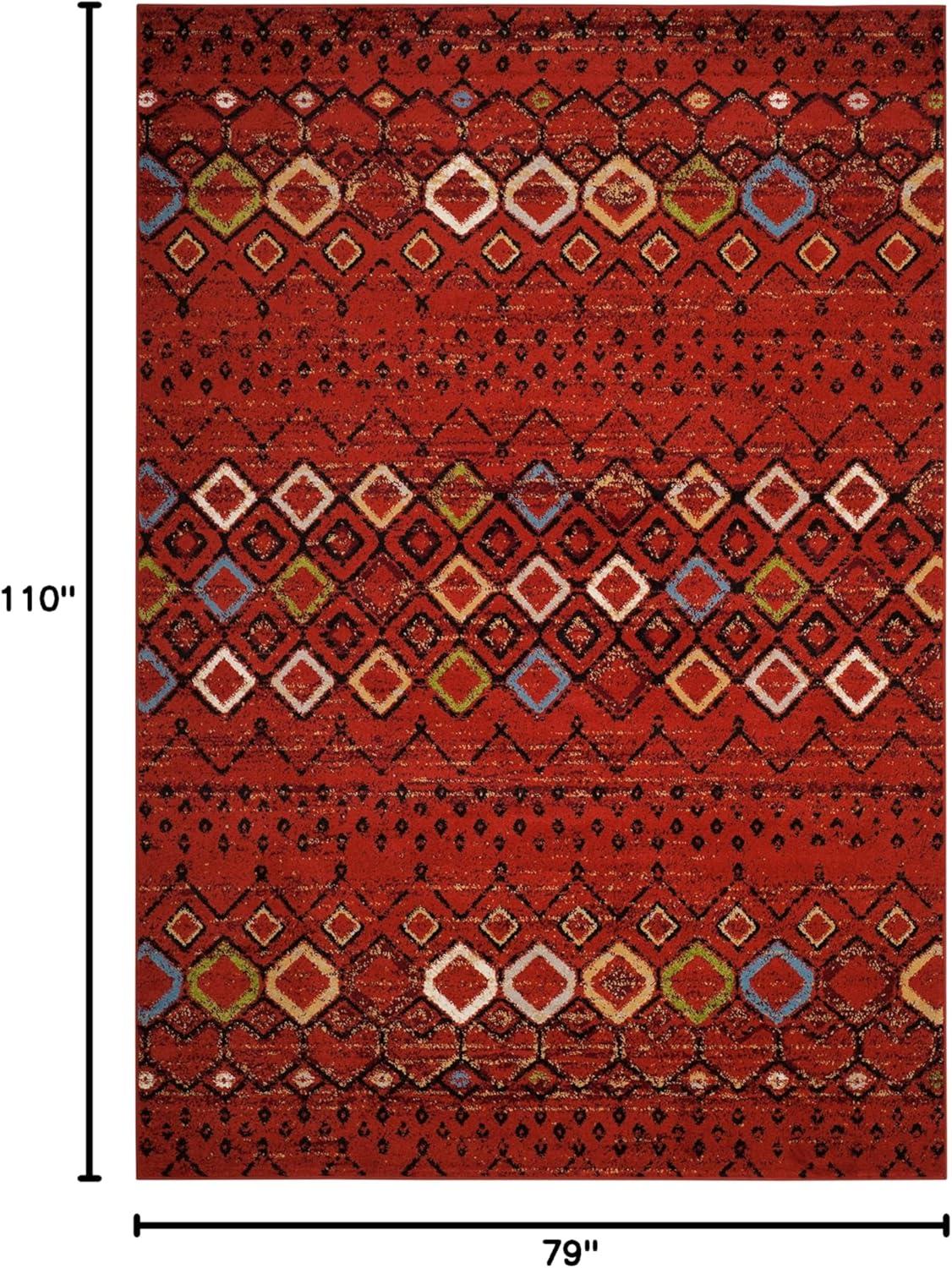 image:imageSAFAVIEH Amsterdam Collection Area Rug 8 x 10 Ivory amp Multi Moroccan Boho Design NonShedding amp Easy Care Ideal for High Traffic Areas in Living Room Bedroom AMS108KTerracottaMulti