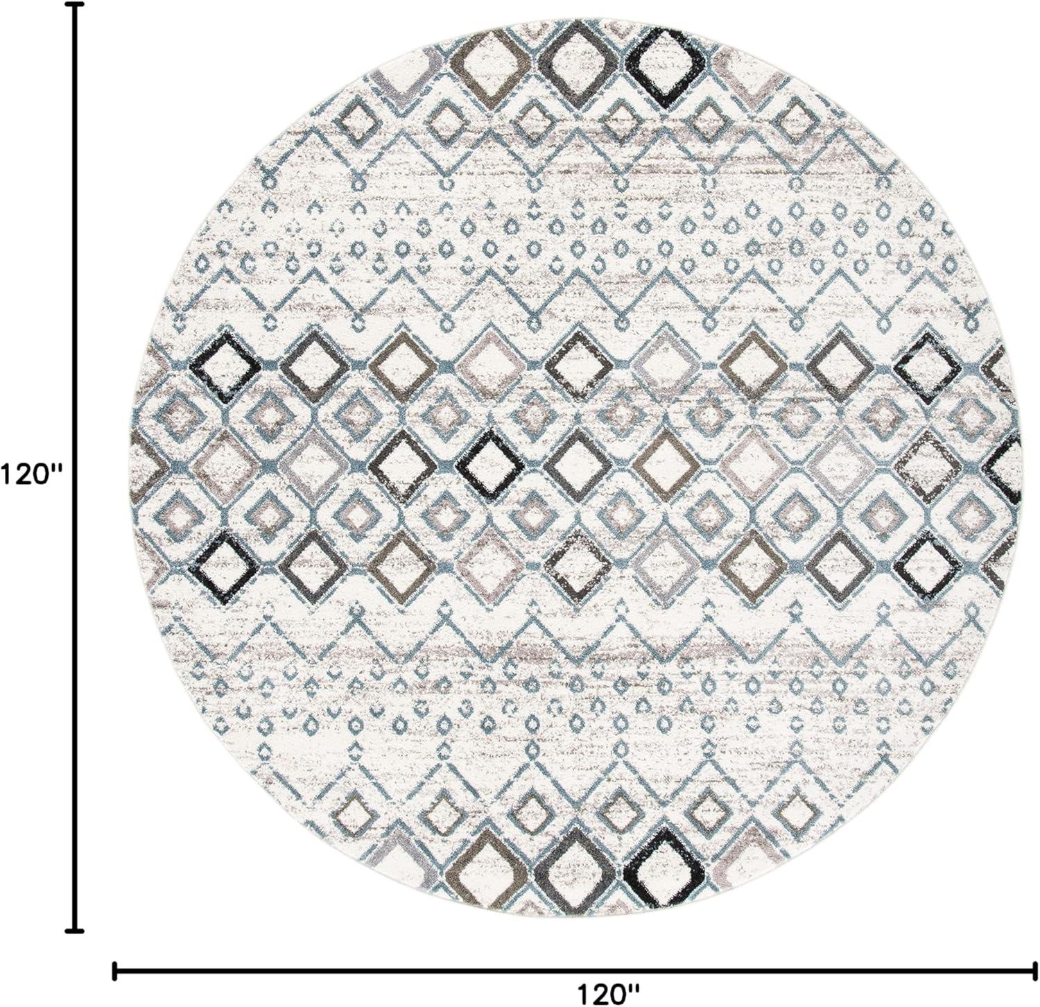 image:imageSAFAVIEH Amsterdam Collection Area Rug 8 x 10 Ivory amp Multi Moroccan Boho Design NonShedding amp Easy Care Ideal for High Traffic Areas in Living Room Bedroom AMS108KIvoryGrey