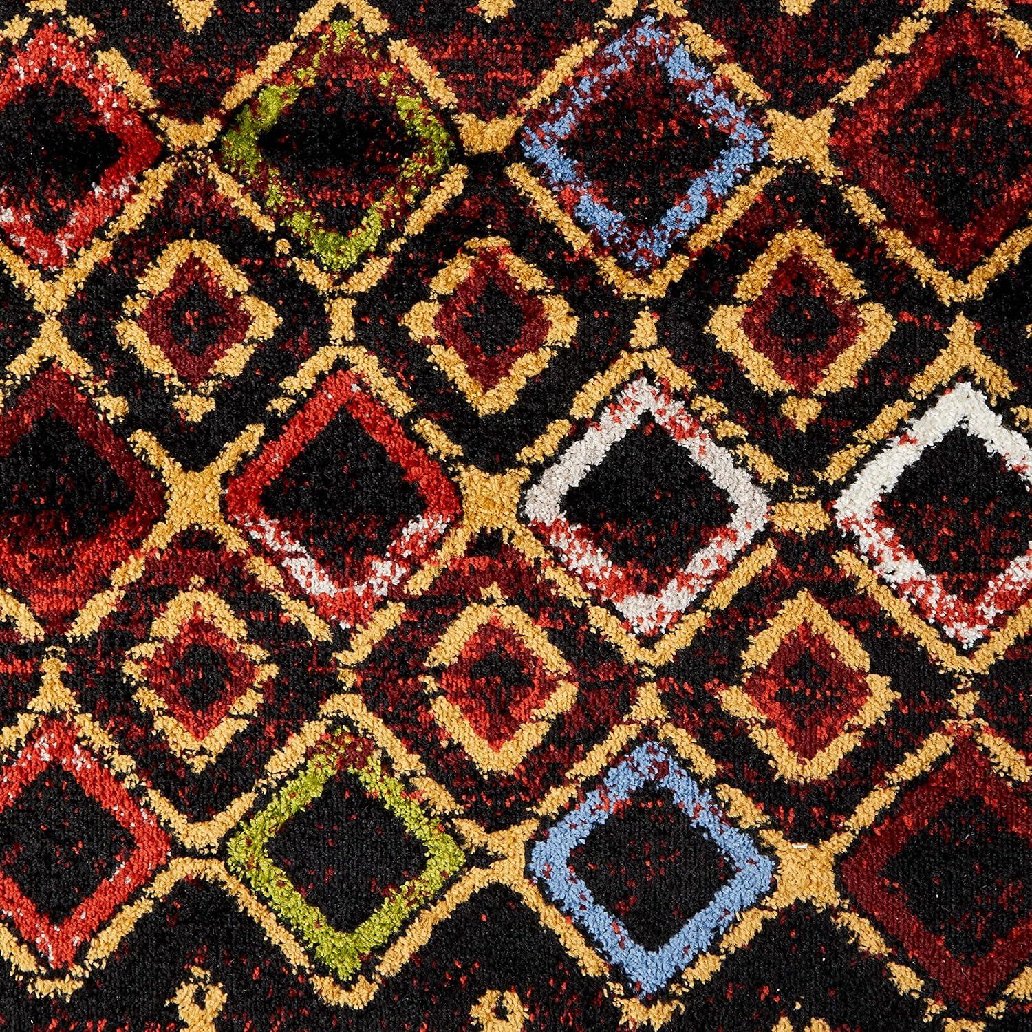 image:imageSAFAVIEH Amsterdam Collection Area Rug 8 x 10 Ivory amp Multi Moroccan Boho Design NonShedding amp Easy Care Ideal for High Traffic Areas in Living Room Bedroom AMS108KBlackMulti