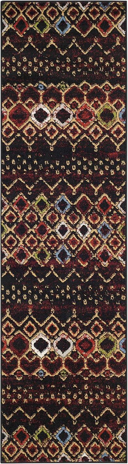 image:imageSAFAVIEH Amsterdam Collection Area Rug 8 x 10 Ivory amp Multi Moroccan Boho Design NonShedding amp Easy Care Ideal for High Traffic Areas in Living Room Bedroom AMS108KBlackMulti