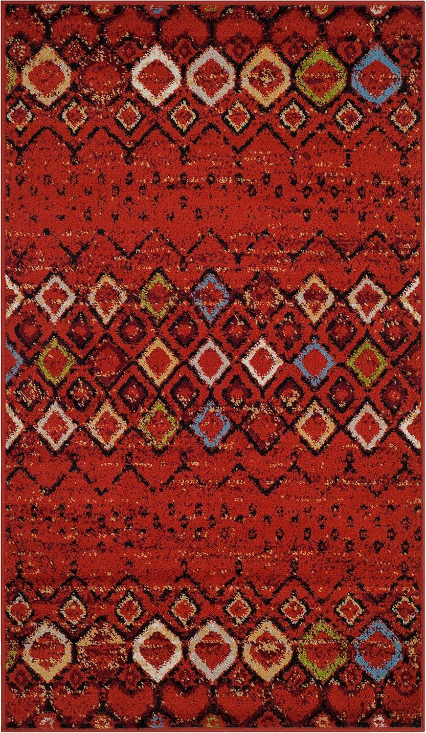 image:imageSAFAVIEH Amsterdam Collection Area Rug 8 x 10 Ivory amp Multi Moroccan Boho Design NonShedding amp Easy Care Ideal for High Traffic Areas in Living Room Bedroom AMS108KTerracottaMulti