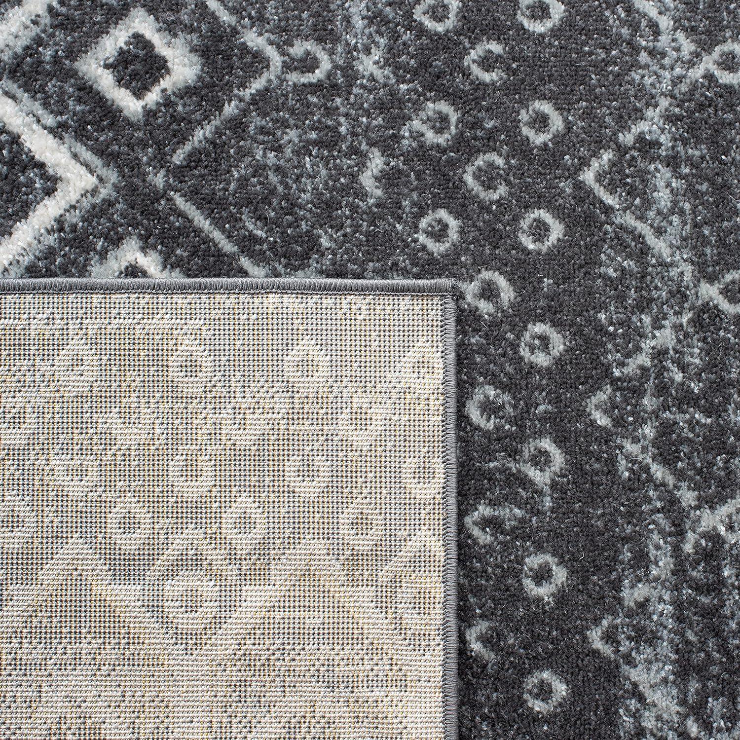 image:imageSAFAVIEH Amsterdam Collection Area Rug 8 x 10 Ivory amp Multi Moroccan Boho Design NonShedding amp Easy Care Ideal for High Traffic Areas in Living Room Bedroom AMS108KDark GreyLight Grey