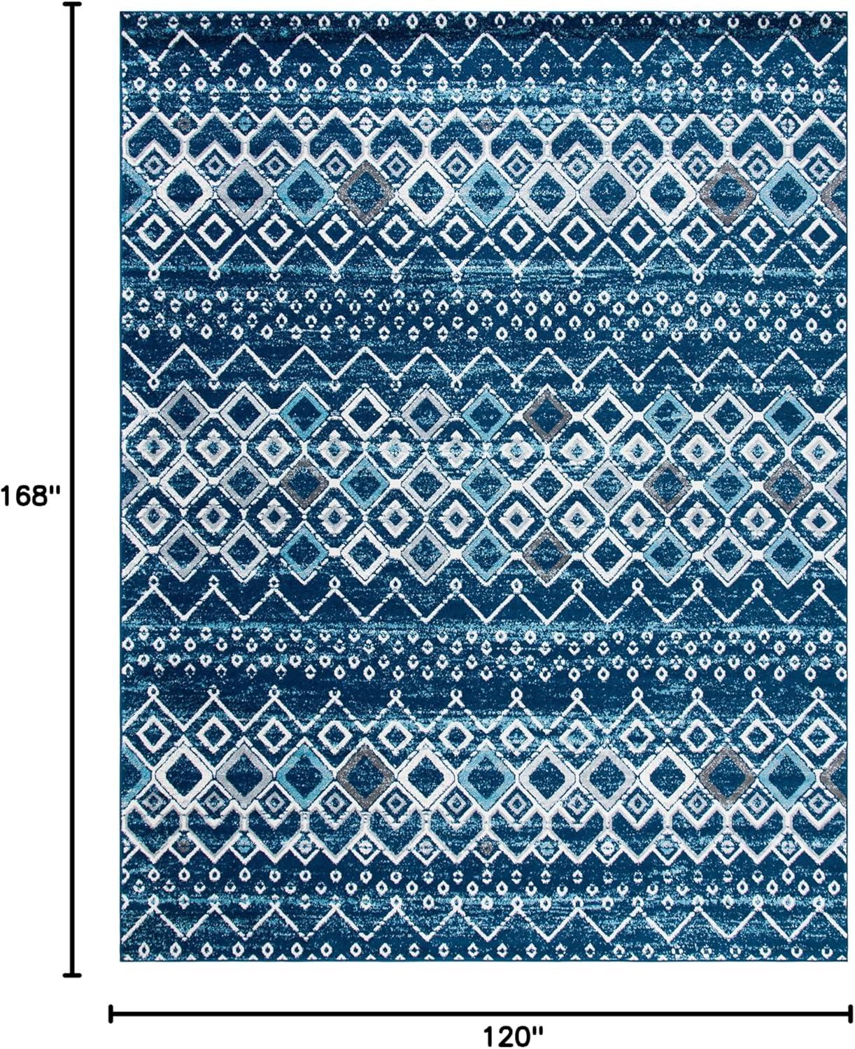 image:imageSAFAVIEH Amsterdam Collection Area Rug 8 x 10 Ivory amp Multi Moroccan Boho Design NonShedding amp Easy Care Ideal for High Traffic Areas in Living Room Bedroom AMS108KNavyBeige