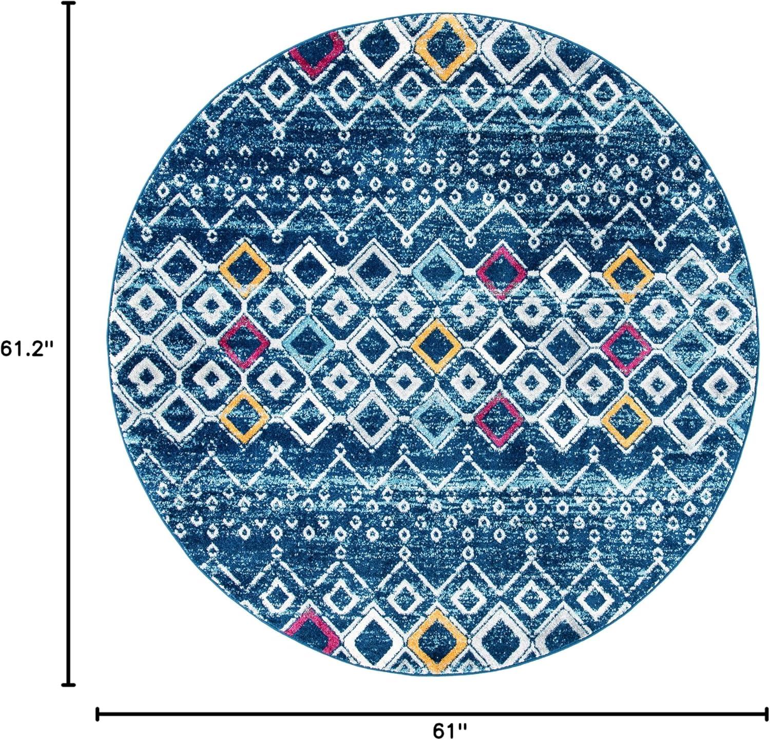 image:imageSAFAVIEH Amsterdam Collection Area Rug 8 x 10 Ivory amp Multi Moroccan Boho Design NonShedding amp Easy Care Ideal for High Traffic Areas in Living Room Bedroom AMS108KNavyTurquoise
