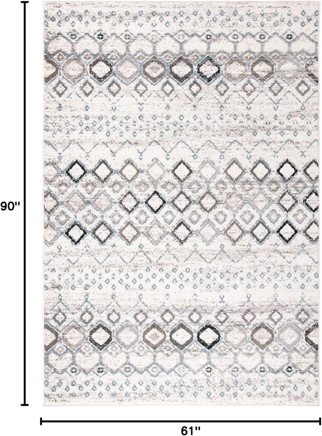 image:imageSAFAVIEH Amsterdam Collection Area Rug 8 x 10 Ivory amp Multi Moroccan Boho Design NonShedding amp Easy Care Ideal for High Traffic Areas in Living Room Bedroom AMS108KIvoryGrey