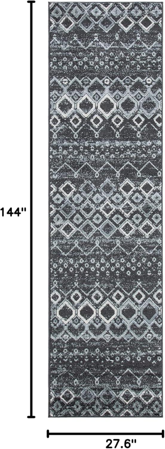 image:imageSAFAVIEH Amsterdam Collection Area Rug 8 x 10 Ivory amp Multi Moroccan Boho Design NonShedding amp Easy Care Ideal for High Traffic Areas in Living Room Bedroom AMS108KDark GreyLight Grey