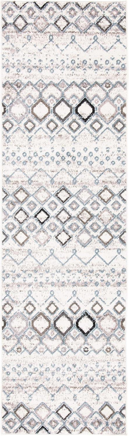 image:imageSAFAVIEH Amsterdam Collection Area Rug 8 x 10 Ivory amp Multi Moroccan Boho Design NonShedding amp Easy Care Ideal for High Traffic Areas in Living Room Bedroom AMS108KIvoryGrey