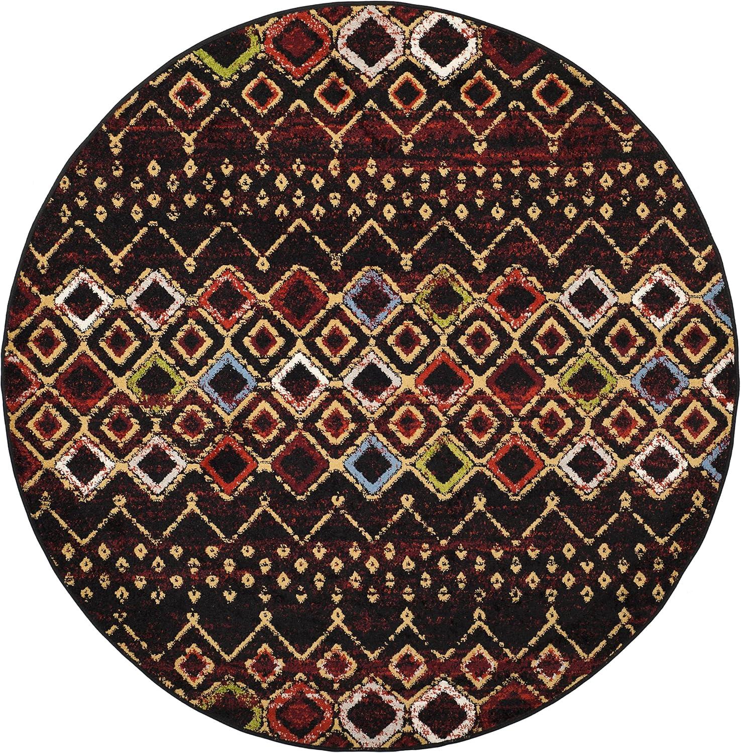 image:imageSAFAVIEH Amsterdam Collection Area Rug 8 x 10 Ivory amp Multi Moroccan Boho Design NonShedding amp Easy Care Ideal for High Traffic Areas in Living Room Bedroom AMS108KBlackMulti