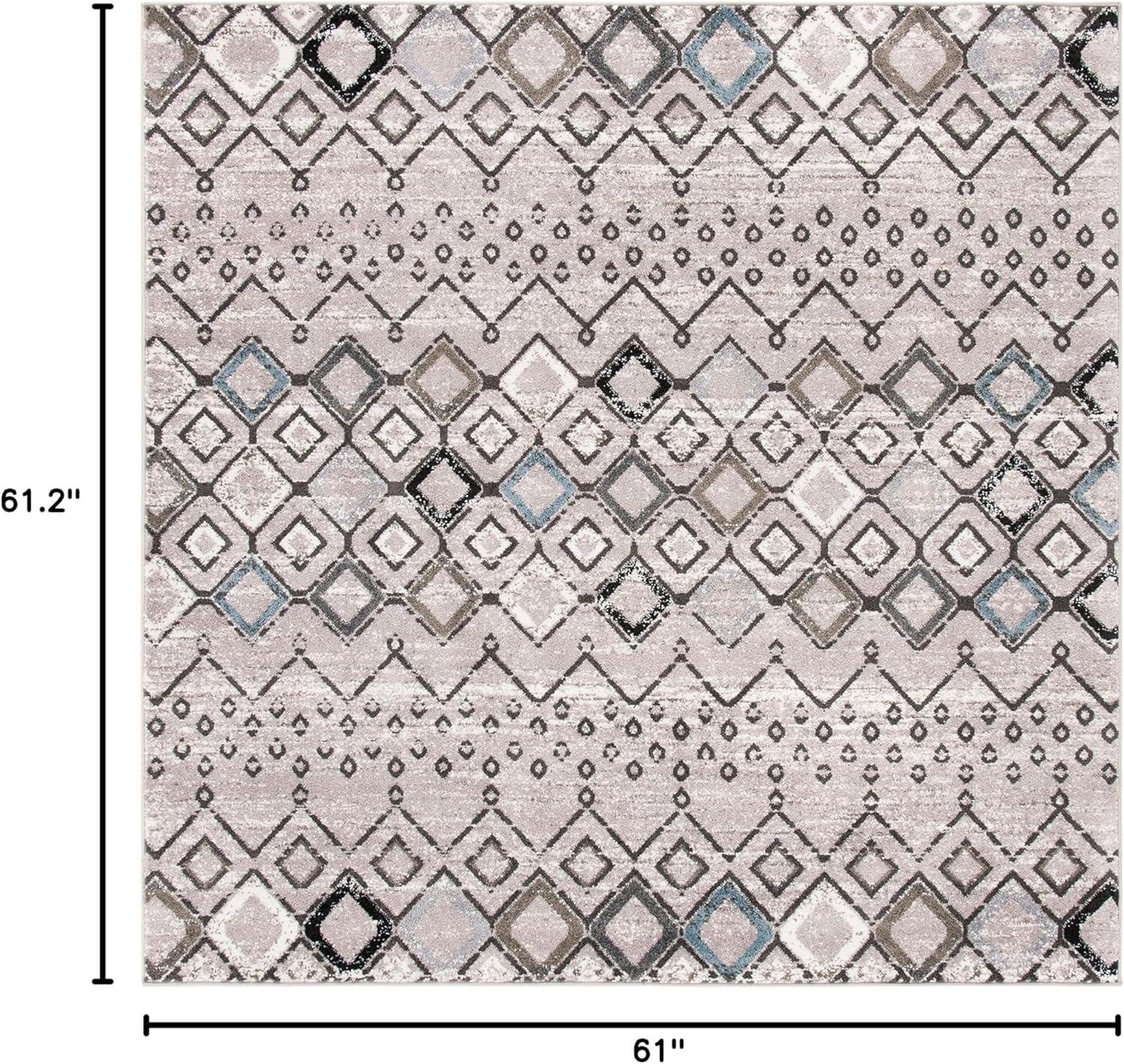image:imageSAFAVIEH Amsterdam Collection Area Rug 8 x 10 Ivory amp Multi Moroccan Boho Design NonShedding amp Easy Care Ideal for High Traffic Areas in Living Room Bedroom AMS108KLight GreyBrown