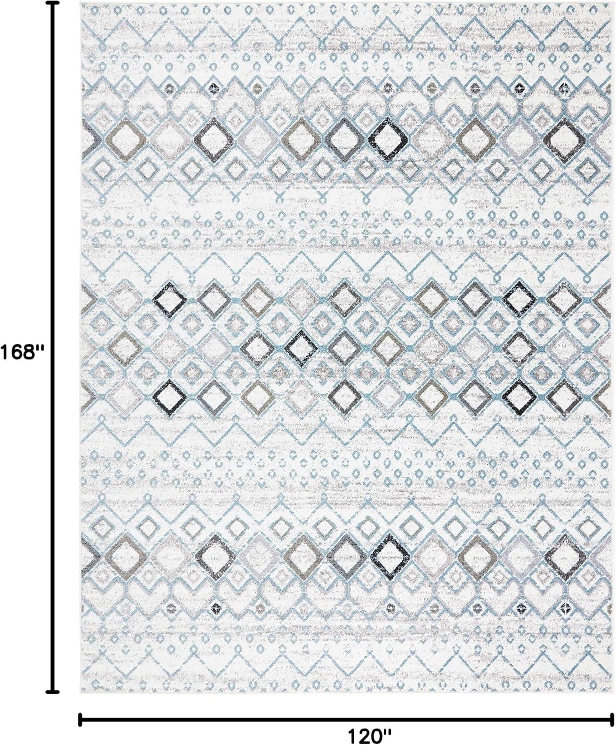 image:imageSAFAVIEH Amsterdam Collection Area Rug 8 x 10 Ivory amp Multi Moroccan Boho Design NonShedding amp Easy Care Ideal for High Traffic Areas in Living Room Bedroom AMS108KIvoryGrey