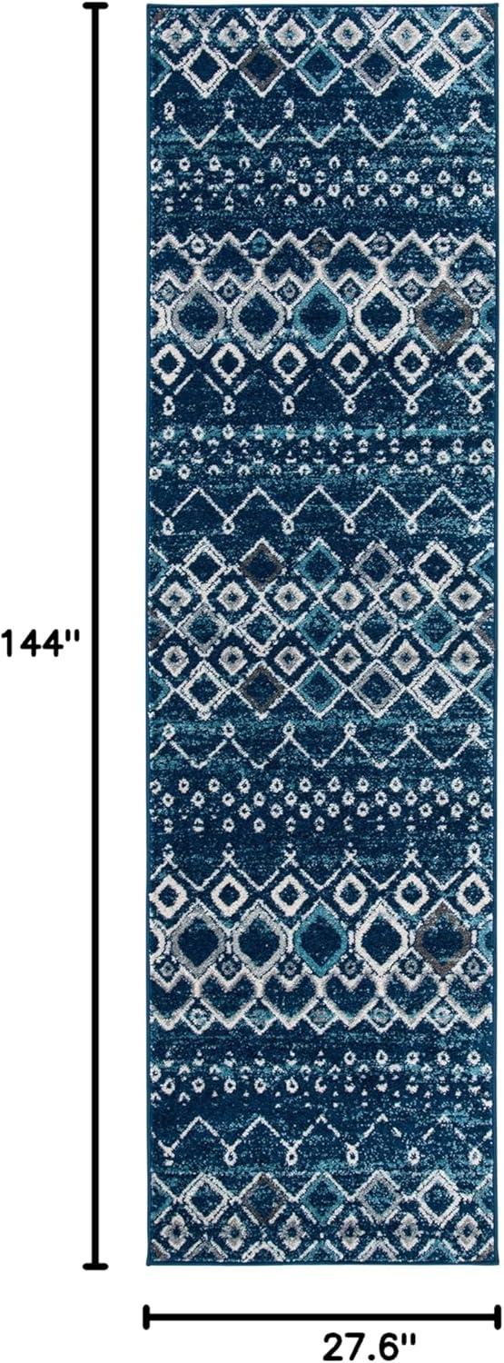 image:imageSAFAVIEH Amsterdam Collection Area Rug 8 x 10 Ivory amp Multi Moroccan Boho Design NonShedding amp Easy Care Ideal for High Traffic Areas in Living Room Bedroom AMS108KNavyBeige