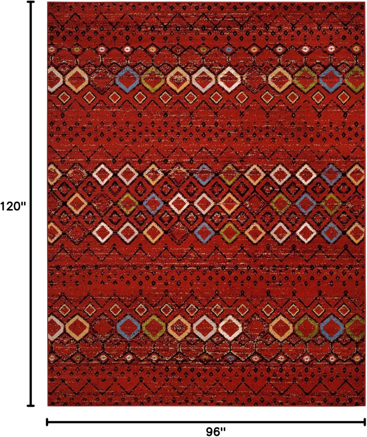 image:imageSAFAVIEH Amsterdam Collection Area Rug 8 x 10 Ivory amp Multi Moroccan Boho Design NonShedding amp Easy Care Ideal for High Traffic Areas in Living Room Bedroom AMS108KTerracottaMulti