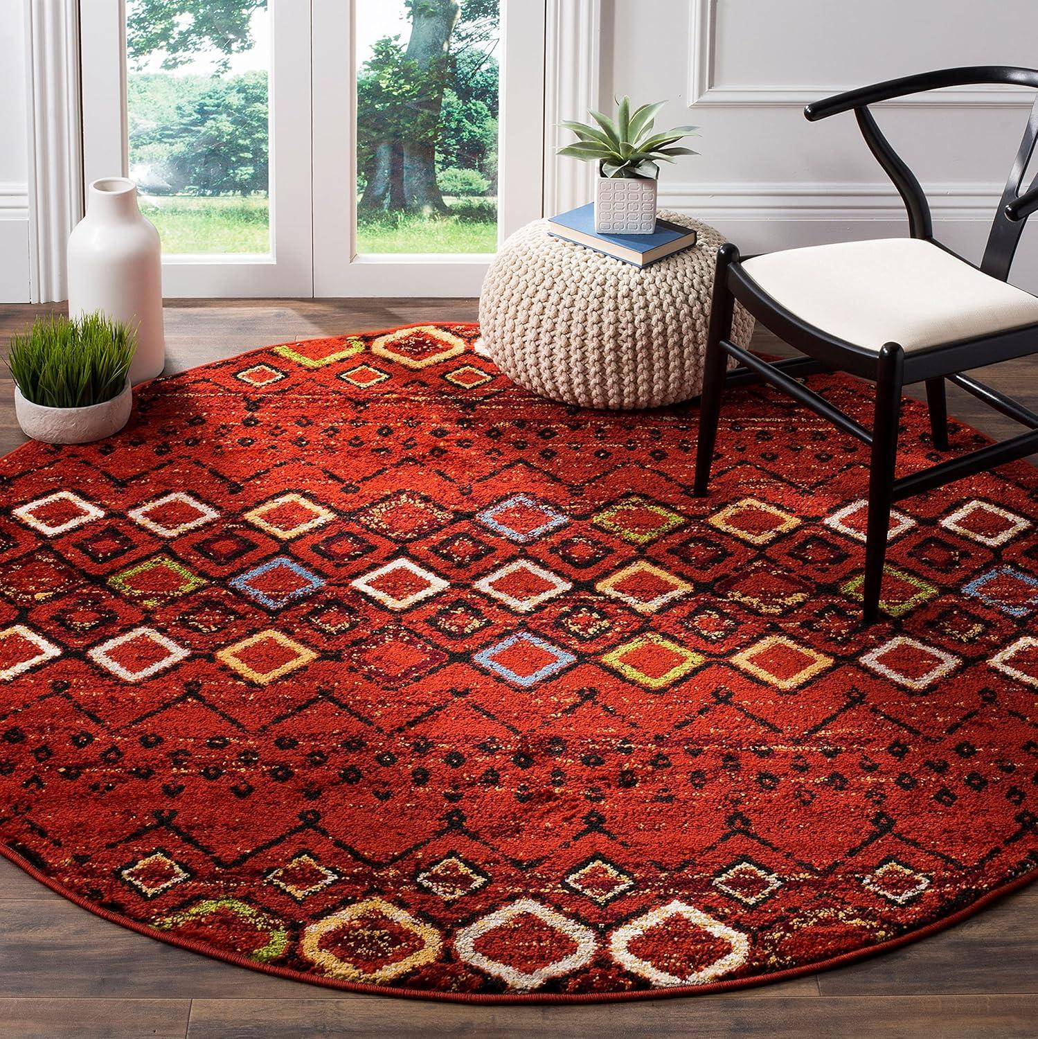 image:imageSAFAVIEH Amsterdam Collection Area Rug 8 x 10 Ivory amp Multi Moroccan Boho Design NonShedding amp Easy Care Ideal for High Traffic Areas in Living Room Bedroom AMS108KTerracottaMulti