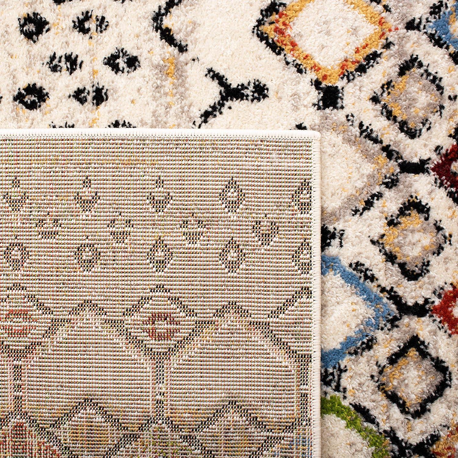 image:imageSAFAVIEH Amsterdam Collection Area Rug 8 x 10 Ivory amp Multi Moroccan Boho Design NonShedding amp Easy Care Ideal for High Traffic Areas in Living Room Bedroom AMS108KIvoryMulti