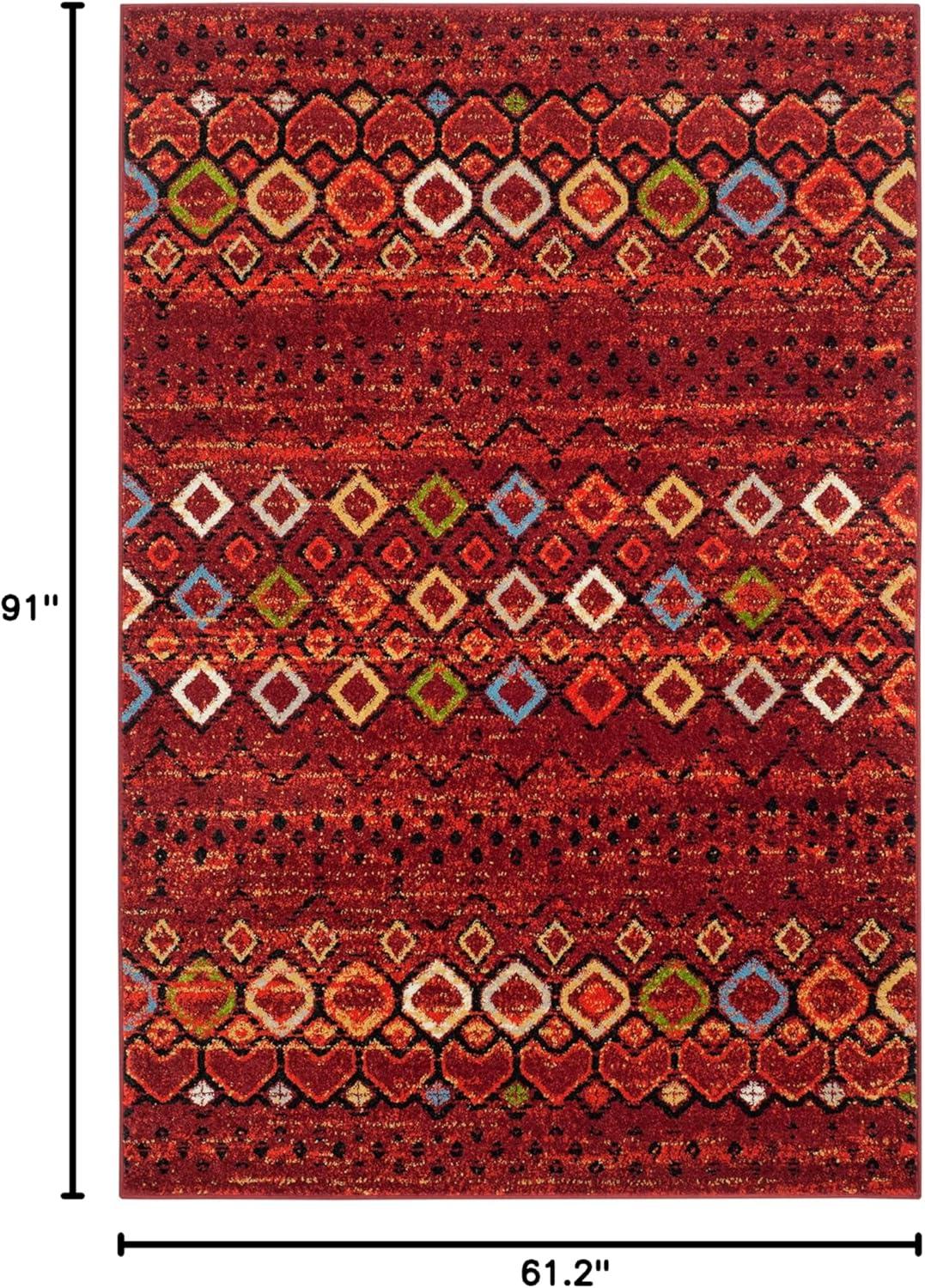 image:imageSAFAVIEH Amsterdam Collection Area Rug 8 x 10 Ivory amp Multi Moroccan Boho Design NonShedding amp Easy Care Ideal for High Traffic Areas in Living Room Bedroom AMS108KTerracottaMulti