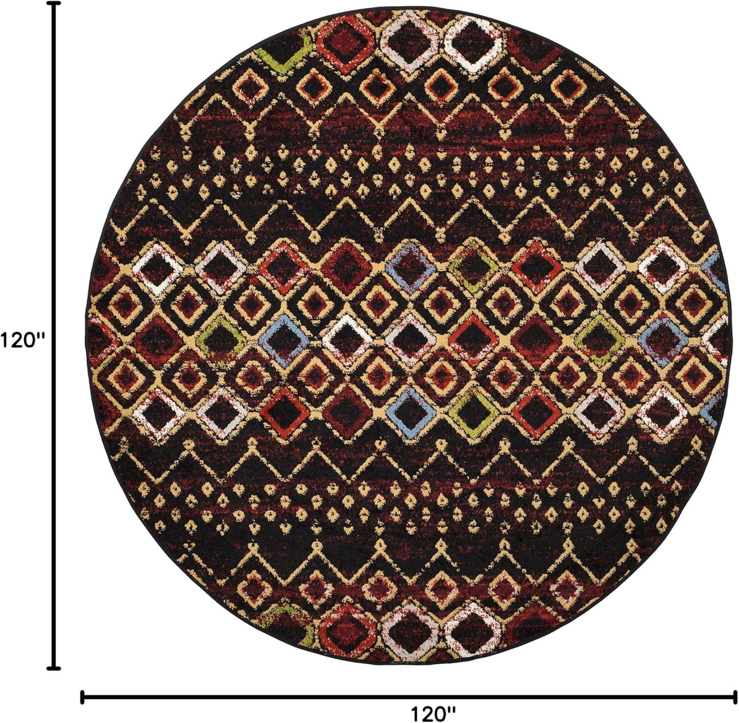 image:imageSAFAVIEH Amsterdam Collection Area Rug 8 x 10 Ivory amp Multi Moroccan Boho Design NonShedding amp Easy Care Ideal for High Traffic Areas in Living Room Bedroom AMS108KBlackMulti