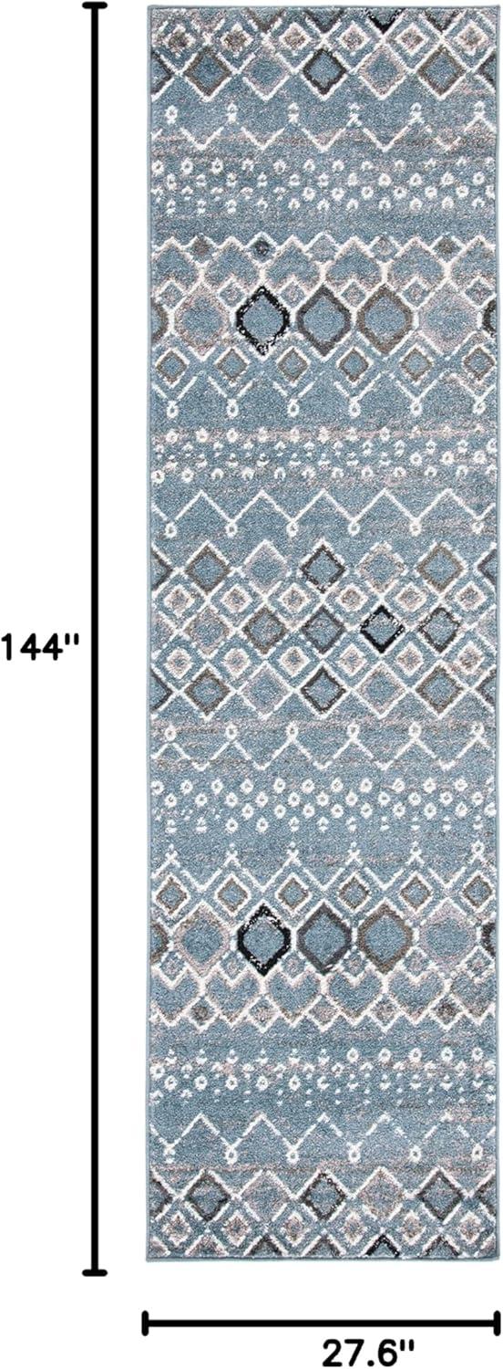 image:imageSAFAVIEH Amsterdam Collection Area Rug 8 x 10 Ivory amp Multi Moroccan Boho Design NonShedding amp Easy Care Ideal for High Traffic Areas in Living Room Bedroom AMS108KBlueIvory