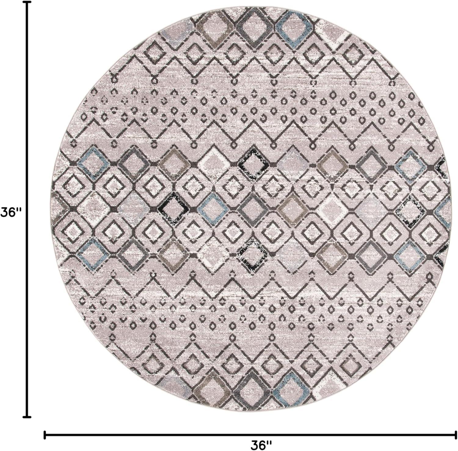 image:imageSAFAVIEH Amsterdam Collection Area Rug 8 x 10 Ivory amp Multi Moroccan Boho Design NonShedding amp Easy Care Ideal for High Traffic Areas in Living Room Bedroom AMS108KLight GreyBrown