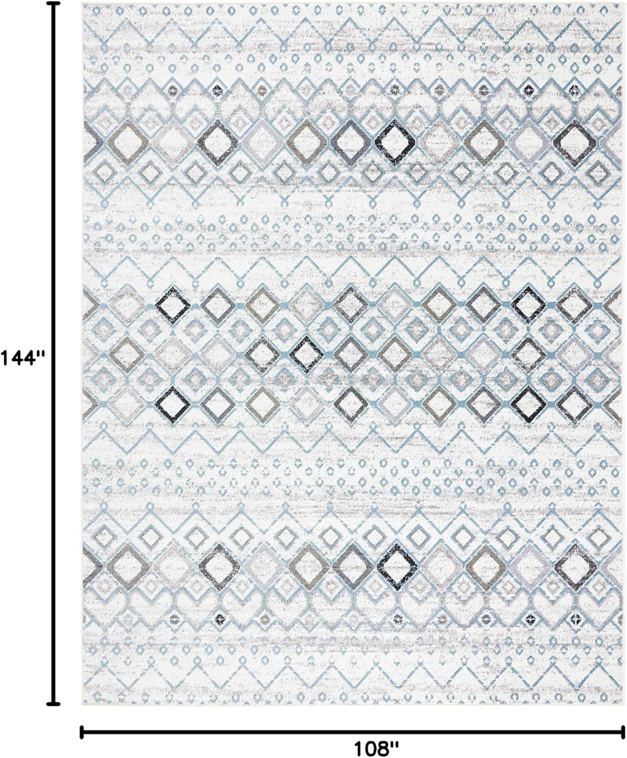 image:imageSAFAVIEH Amsterdam Collection Area Rug 8 x 10 Ivory amp Multi Moroccan Boho Design NonShedding amp Easy Care Ideal for High Traffic Areas in Living Room Bedroom AMS108KIvoryGrey