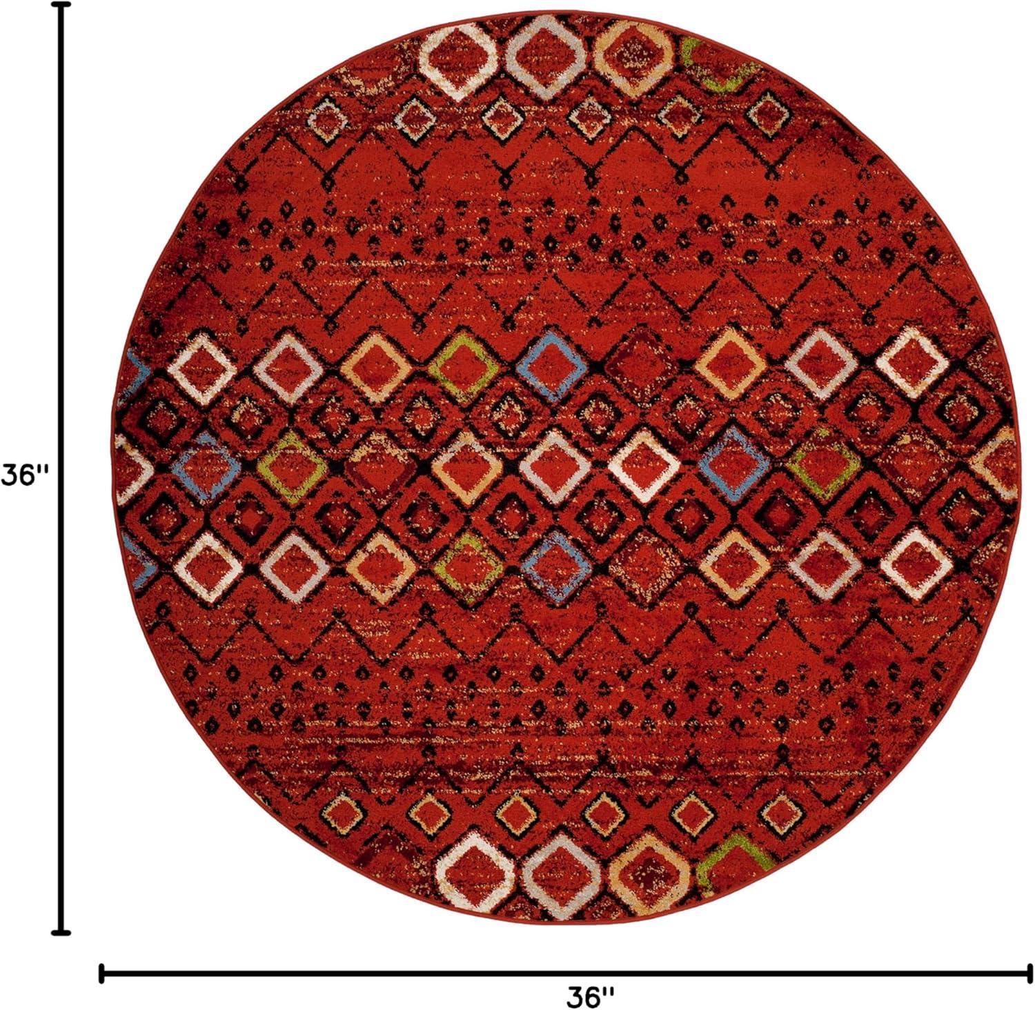 image:imageSAFAVIEH Amsterdam Collection Area Rug 8 x 10 Ivory amp Multi Moroccan Boho Design NonShedding amp Easy Care Ideal for High Traffic Areas in Living Room Bedroom AMS108KTerracottaMulti