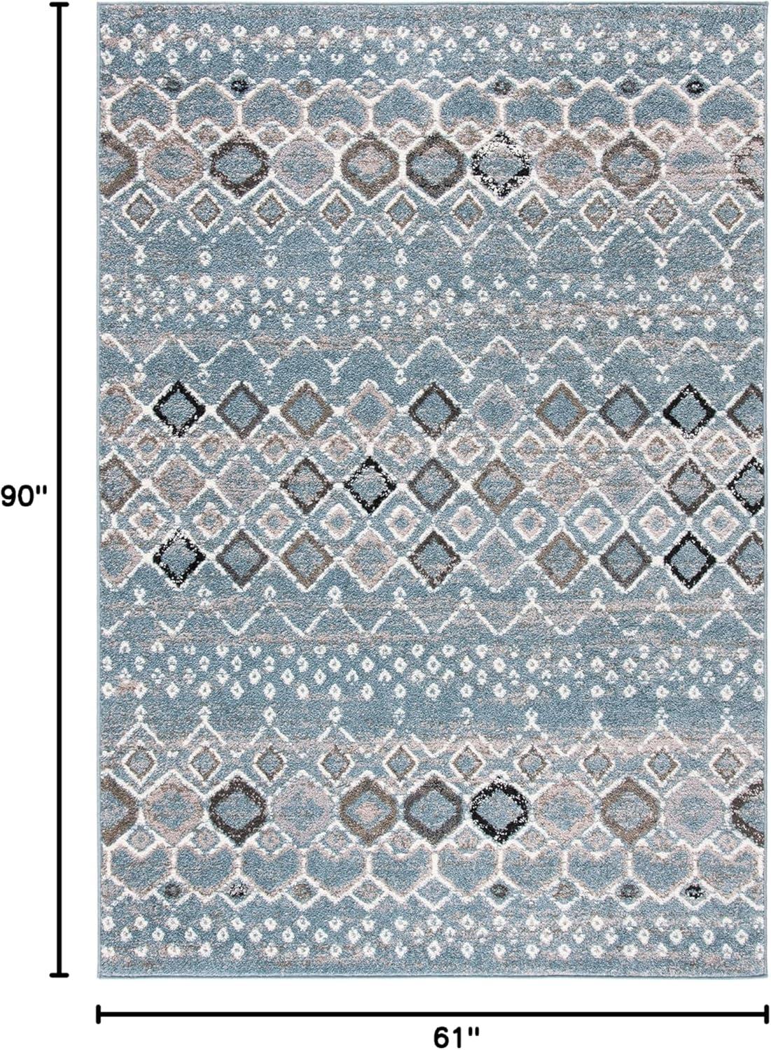image:imageSAFAVIEH Amsterdam Collection Area Rug 8 x 10 Ivory amp Multi Moroccan Boho Design NonShedding amp Easy Care Ideal for High Traffic Areas in Living Room Bedroom AMS108KBlueIvory