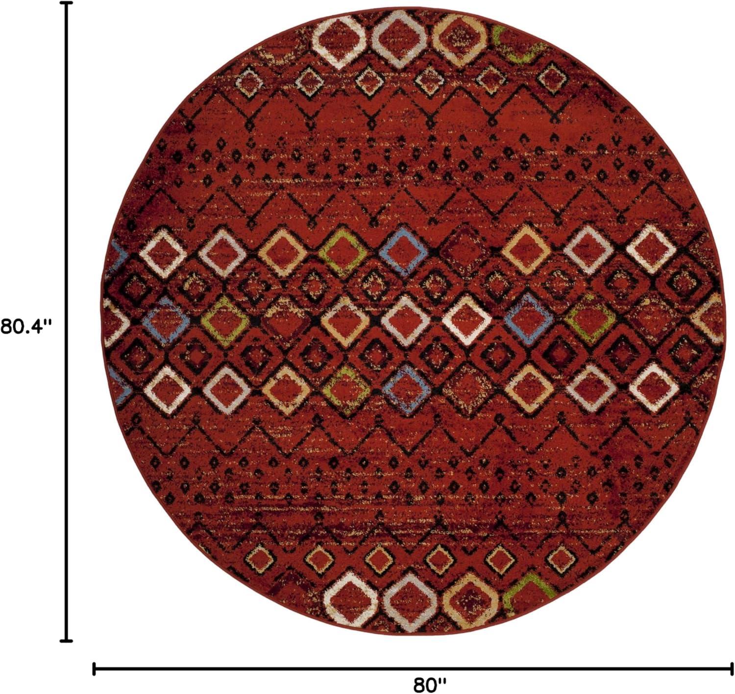 image:imageSAFAVIEH Amsterdam Collection Area Rug 8 x 10 Ivory amp Multi Moroccan Boho Design NonShedding amp Easy Care Ideal for High Traffic Areas in Living Room Bedroom AMS108KTerracottaMulti