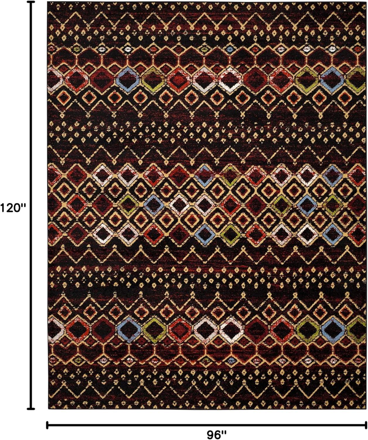 image:imageSAFAVIEH Amsterdam Collection Area Rug 8 x 10 Ivory amp Multi Moroccan Boho Design NonShedding amp Easy Care Ideal for High Traffic Areas in Living Room Bedroom AMS108KBlackMulti