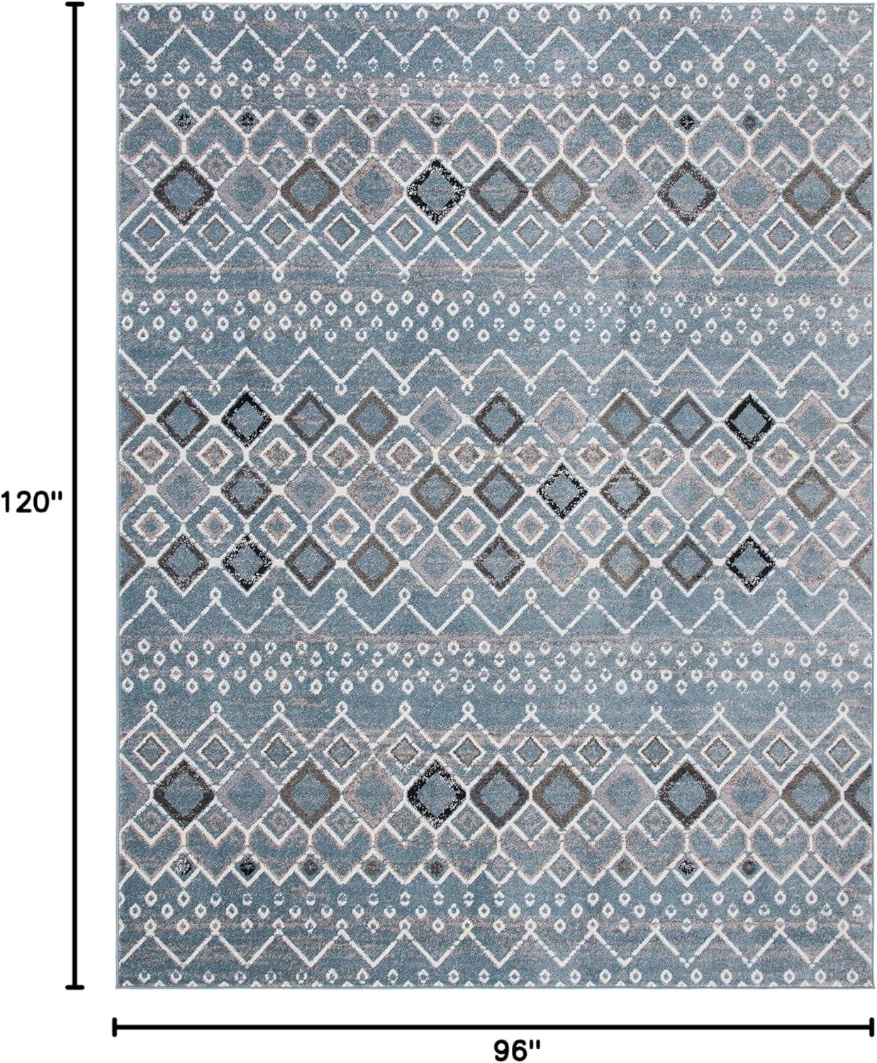 image:imageSAFAVIEH Amsterdam Collection Area Rug 8 x 10 Ivory amp Multi Moroccan Boho Design NonShedding amp Easy Care Ideal for High Traffic Areas in Living Room Bedroom AMS108KBlueIvory