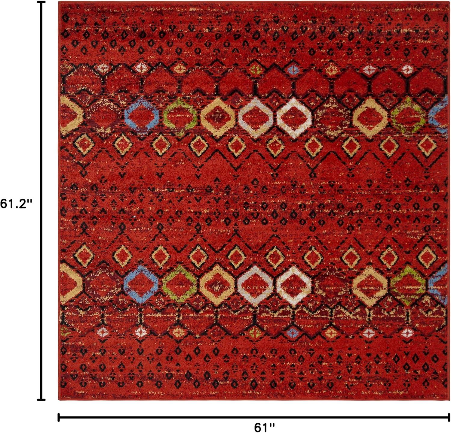 image:imageSAFAVIEH Amsterdam Collection Area Rug 8 x 10 Ivory amp Multi Moroccan Boho Design NonShedding amp Easy Care Ideal for High Traffic Areas in Living Room Bedroom AMS108KTerracottaMulti