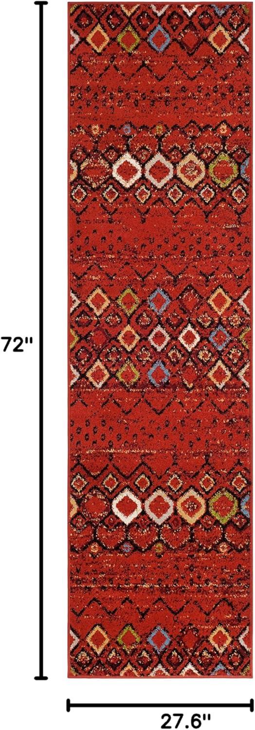 image:imageSAFAVIEH Amsterdam Collection Area Rug 8 x 10 Ivory amp Multi Moroccan Boho Design NonShedding amp Easy Care Ideal for High Traffic Areas in Living Room Bedroom AMS108KTerracottaMulti