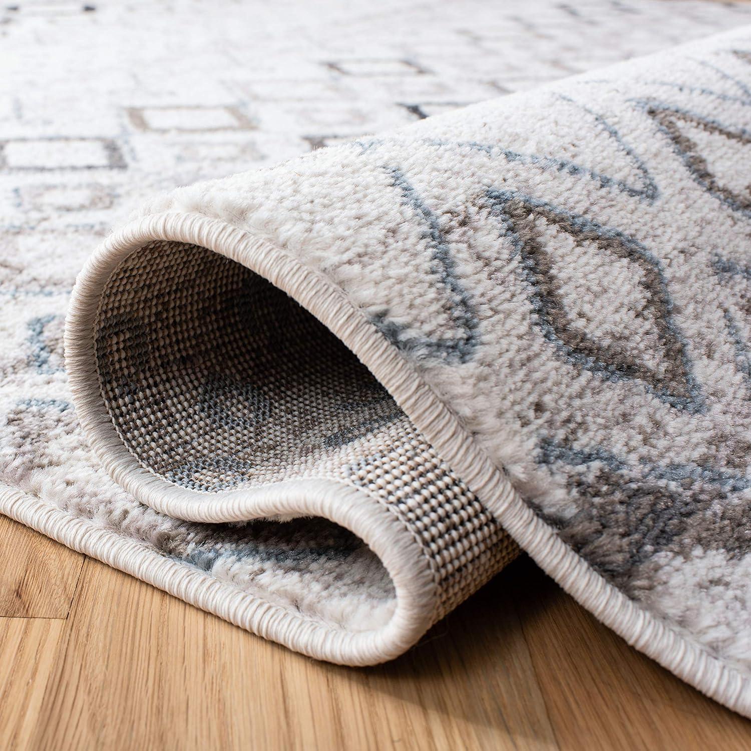image:imageSAFAVIEH Amsterdam Collection Area Rug 8 x 10 Ivory amp Multi Moroccan Boho Design NonShedding amp Easy Care Ideal for High Traffic Areas in Living Room Bedroom AMS108KIvoryGrey