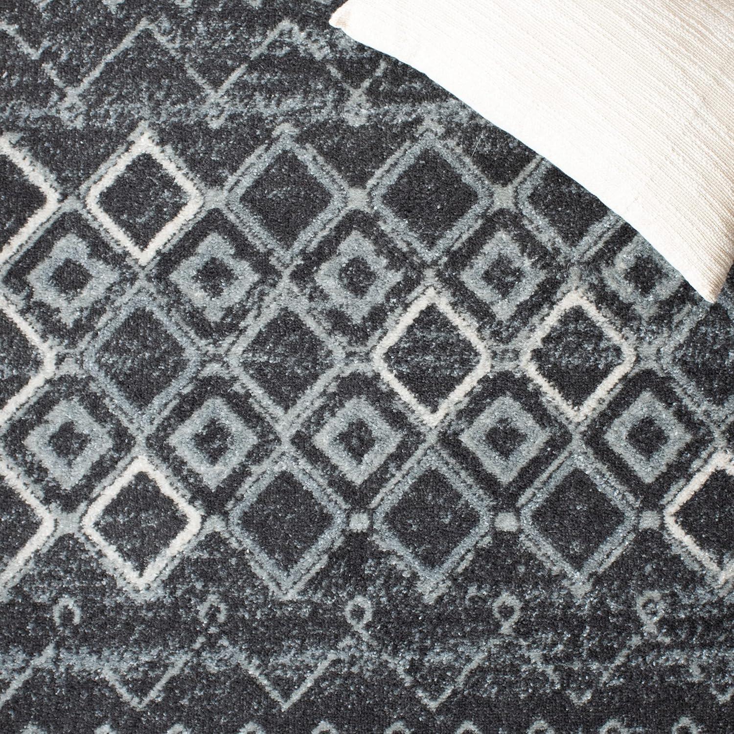 image:imageSAFAVIEH Amsterdam Collection Area Rug 8 x 10 Ivory amp Multi Moroccan Boho Design NonShedding amp Easy Care Ideal for High Traffic Areas in Living Room Bedroom AMS108KDark GreyLight Grey