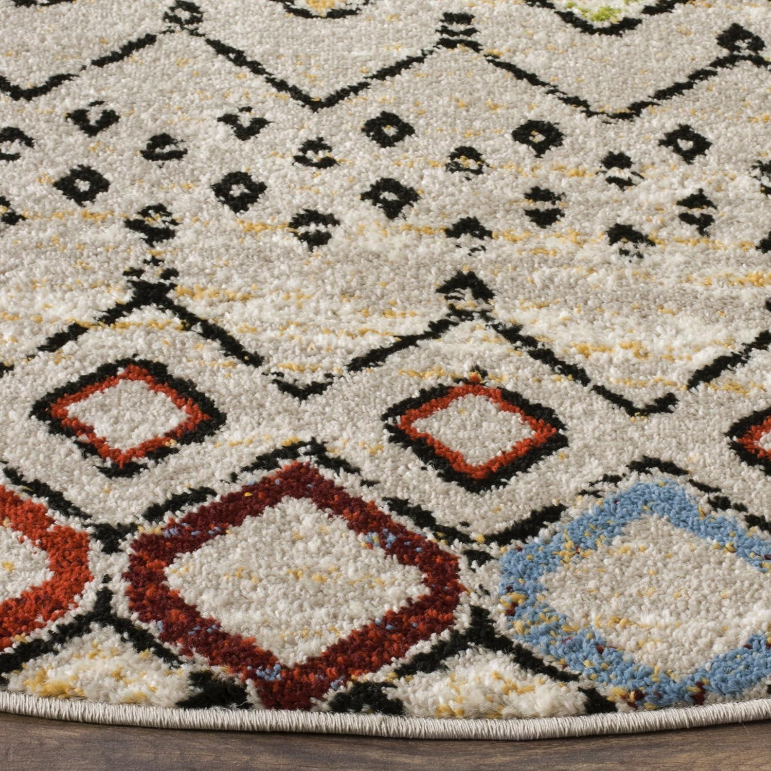 image:imageSAFAVIEH Amsterdam Collection Area Rug 8 x 10 Ivory amp Multi Moroccan Boho Design NonShedding amp Easy Care Ideal for High Traffic Areas in Living Room Bedroom AMS108KLight GreyMulti