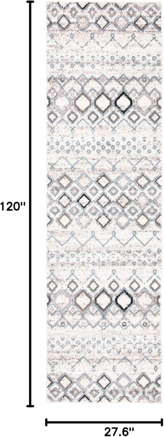 image:imageSAFAVIEH Amsterdam Collection Area Rug 8 x 10 Ivory amp Multi Moroccan Boho Design NonShedding amp Easy Care Ideal for High Traffic Areas in Living Room Bedroom AMS108KIvoryGrey