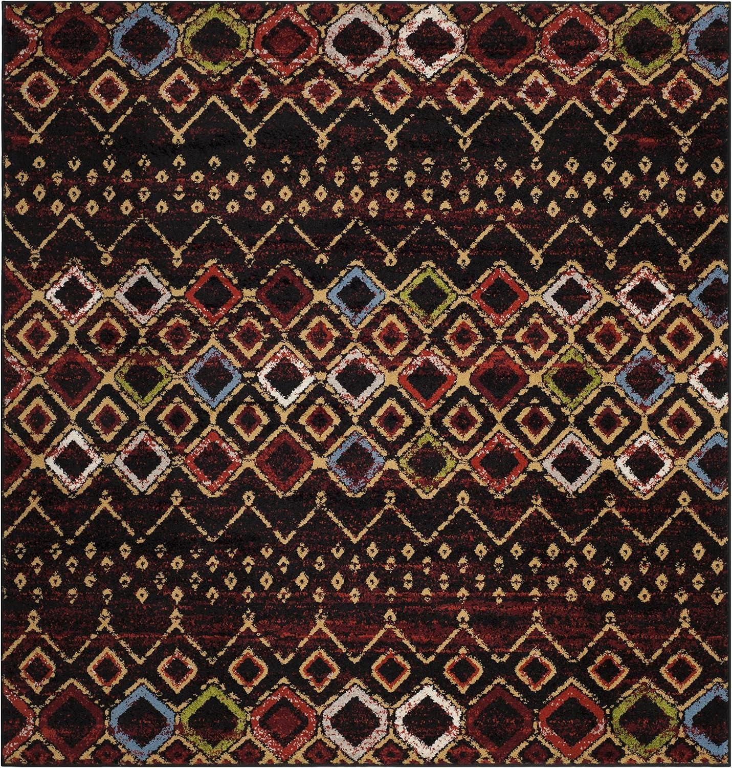 image:imageSAFAVIEH Amsterdam Collection Area Rug 8 x 10 Ivory amp Multi Moroccan Boho Design NonShedding amp Easy Care Ideal for High Traffic Areas in Living Room Bedroom AMS108KBlackMulti