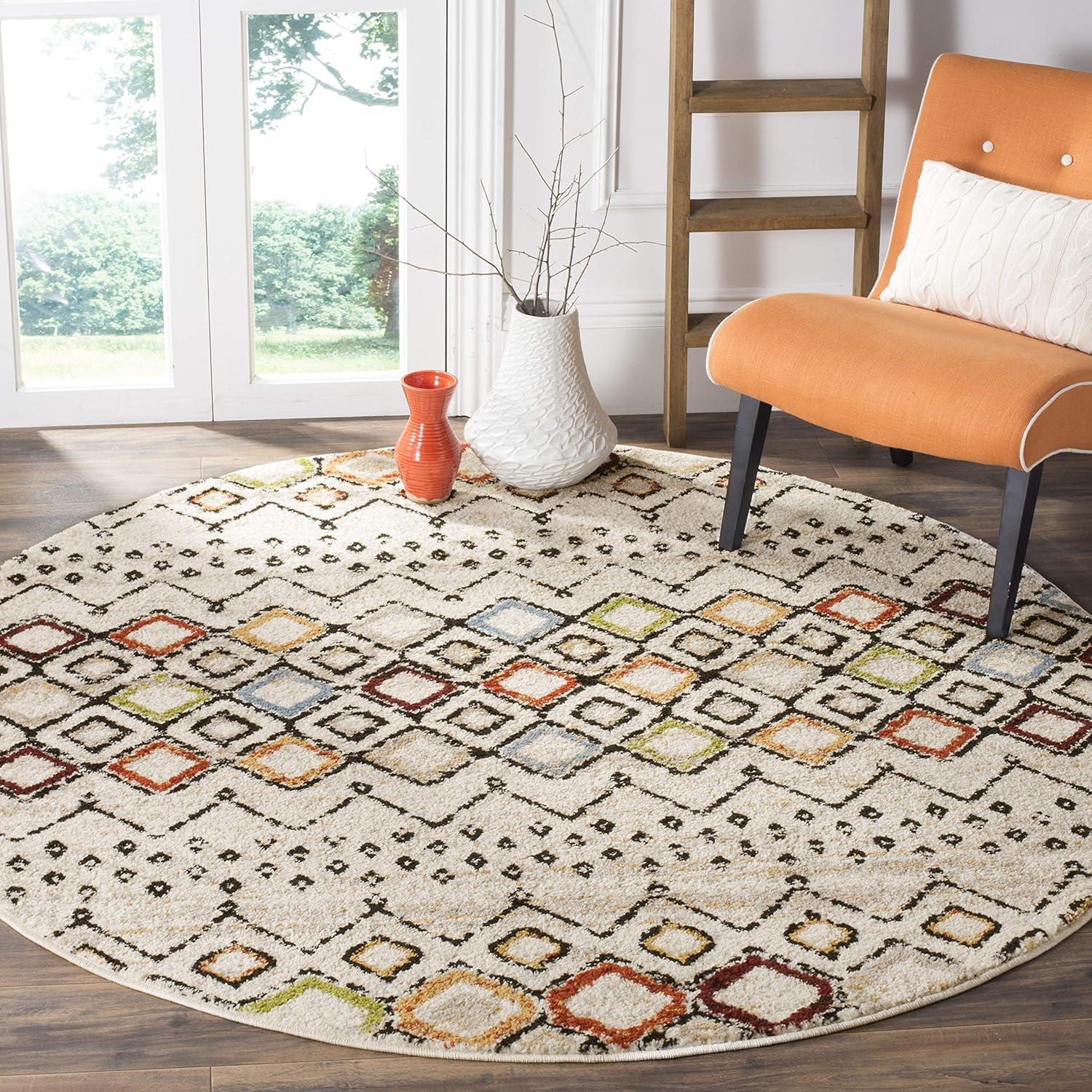 image:imageSAFAVIEH Amsterdam Collection Area Rug 8 x 10 Ivory amp Multi Moroccan Boho Design NonShedding amp Easy Care Ideal for High Traffic Areas in Living Room Bedroom AMS108KIvoryMulti