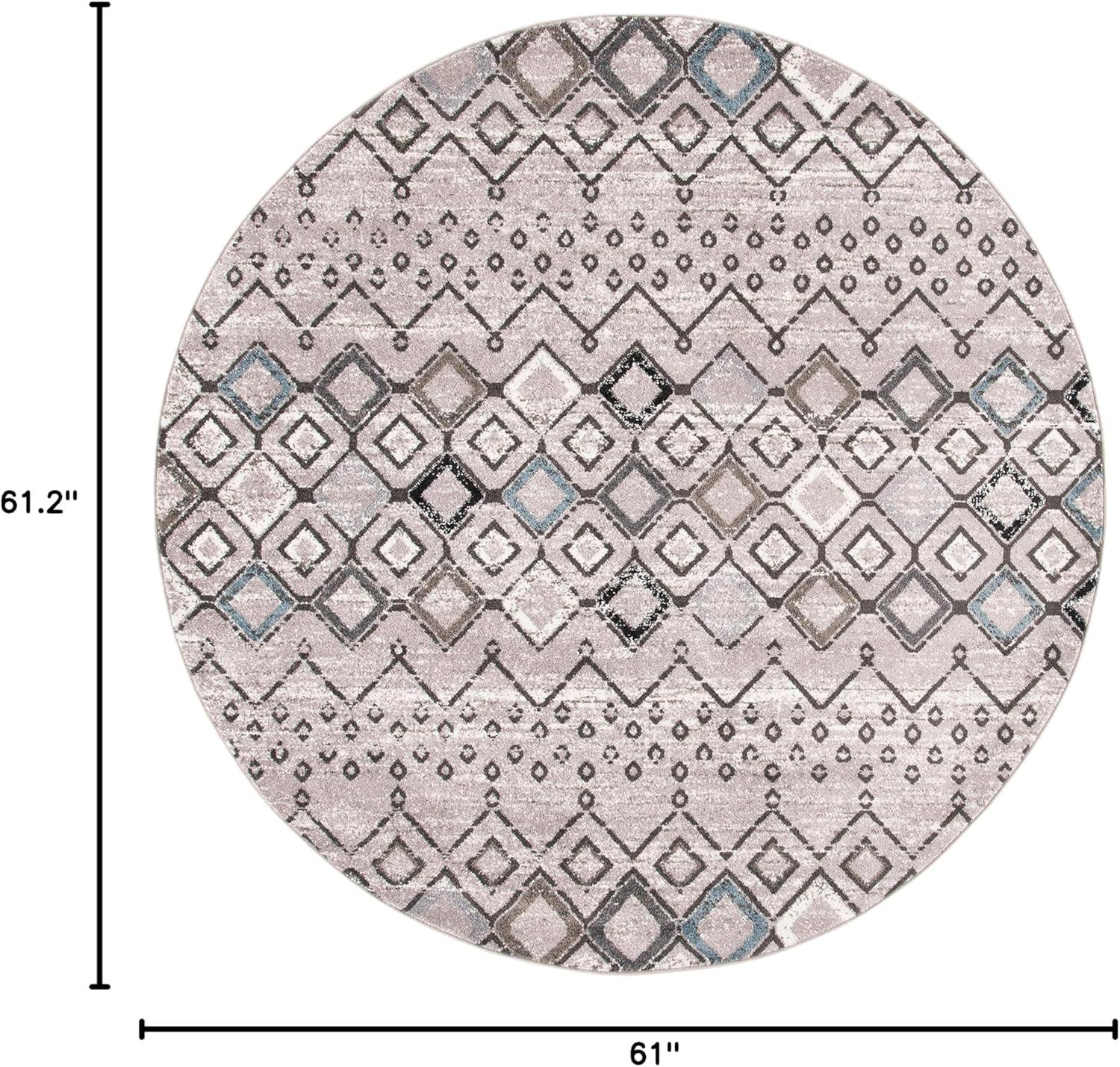 image:imageSAFAVIEH Amsterdam Collection Area Rug 8 x 10 Ivory amp Multi Moroccan Boho Design NonShedding amp Easy Care Ideal for High Traffic Areas in Living Room Bedroom AMS108KLight GreyBrown