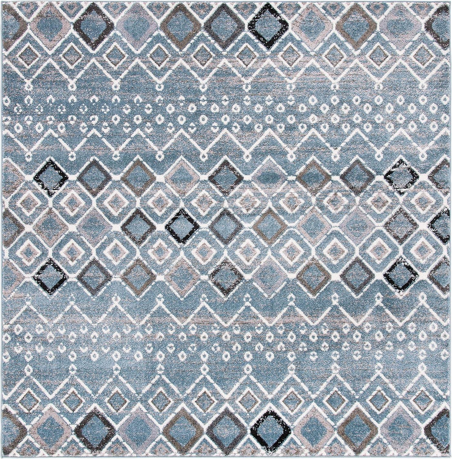 image:imageSAFAVIEH Amsterdam Collection Area Rug 8 x 10 Ivory amp Multi Moroccan Boho Design NonShedding amp Easy Care Ideal for High Traffic Areas in Living Room Bedroom AMS108KBlueIvory