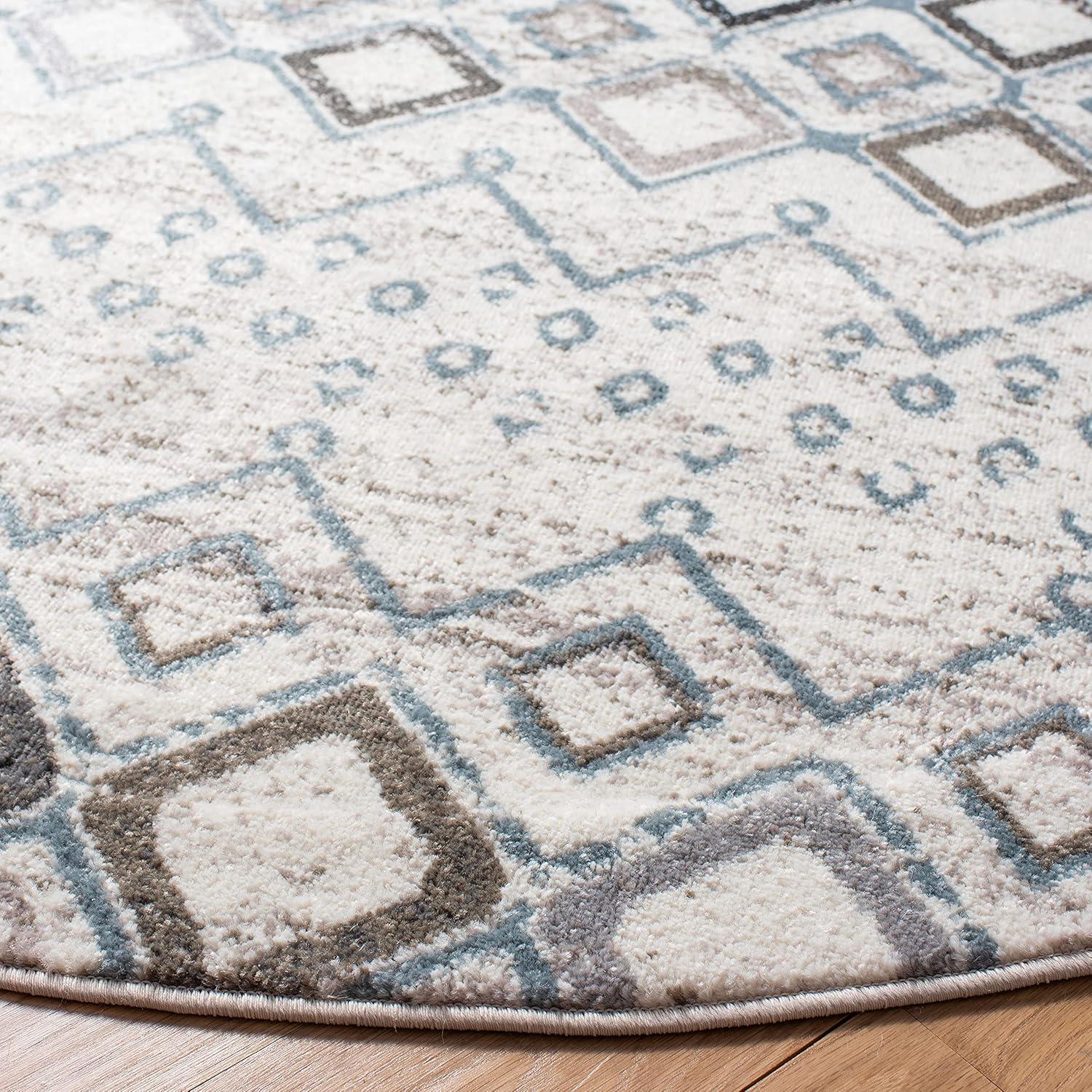 image:imageSAFAVIEH Amsterdam Collection Area Rug 8 x 10 Ivory amp Multi Moroccan Boho Design NonShedding amp Easy Care Ideal for High Traffic Areas in Living Room Bedroom AMS108KIvoryGrey