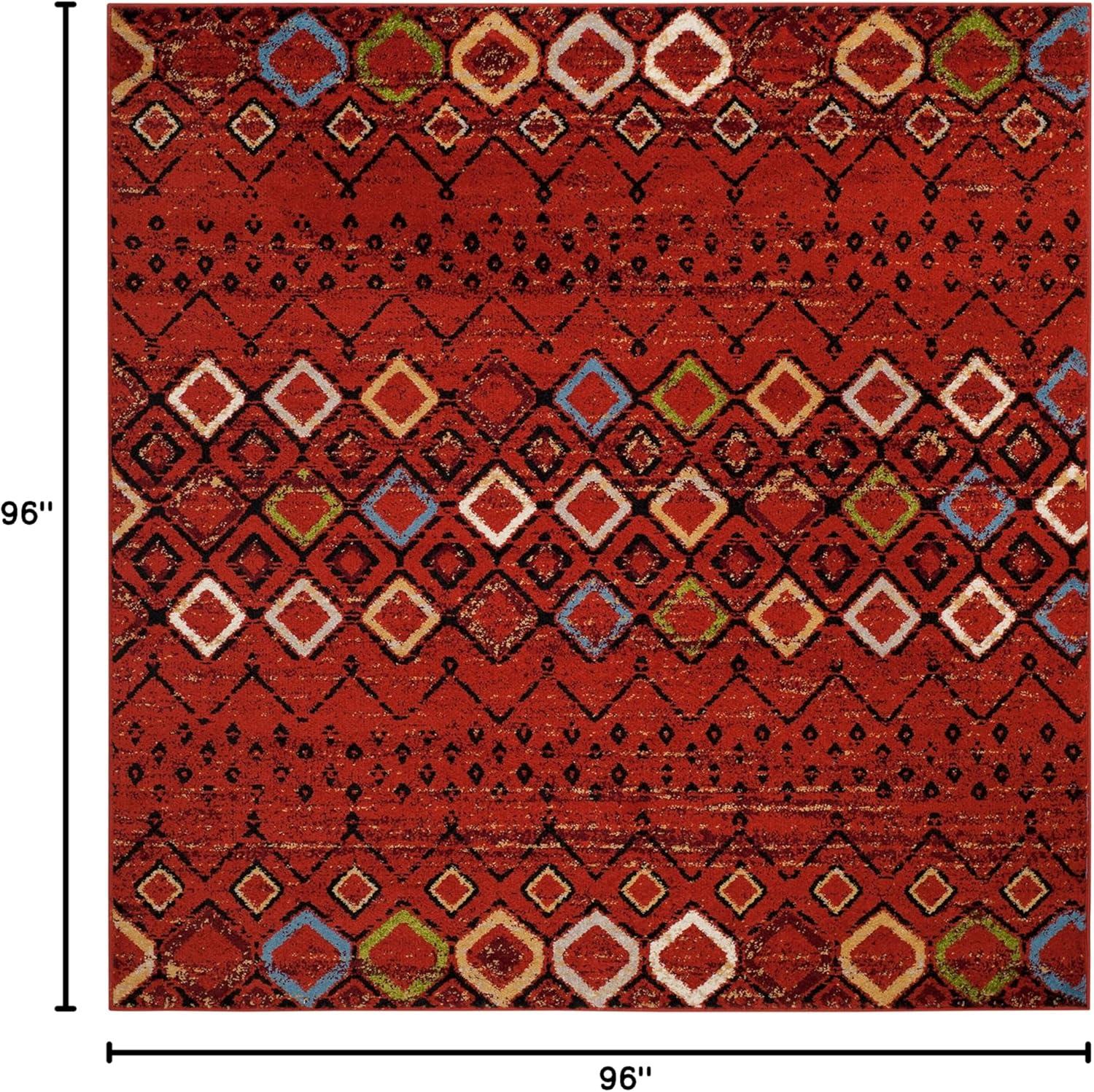 image:imageSAFAVIEH Amsterdam Collection Area Rug 8 x 10 Ivory amp Multi Moroccan Boho Design NonShedding amp Easy Care Ideal for High Traffic Areas in Living Room Bedroom AMS108KTerracottaMulti