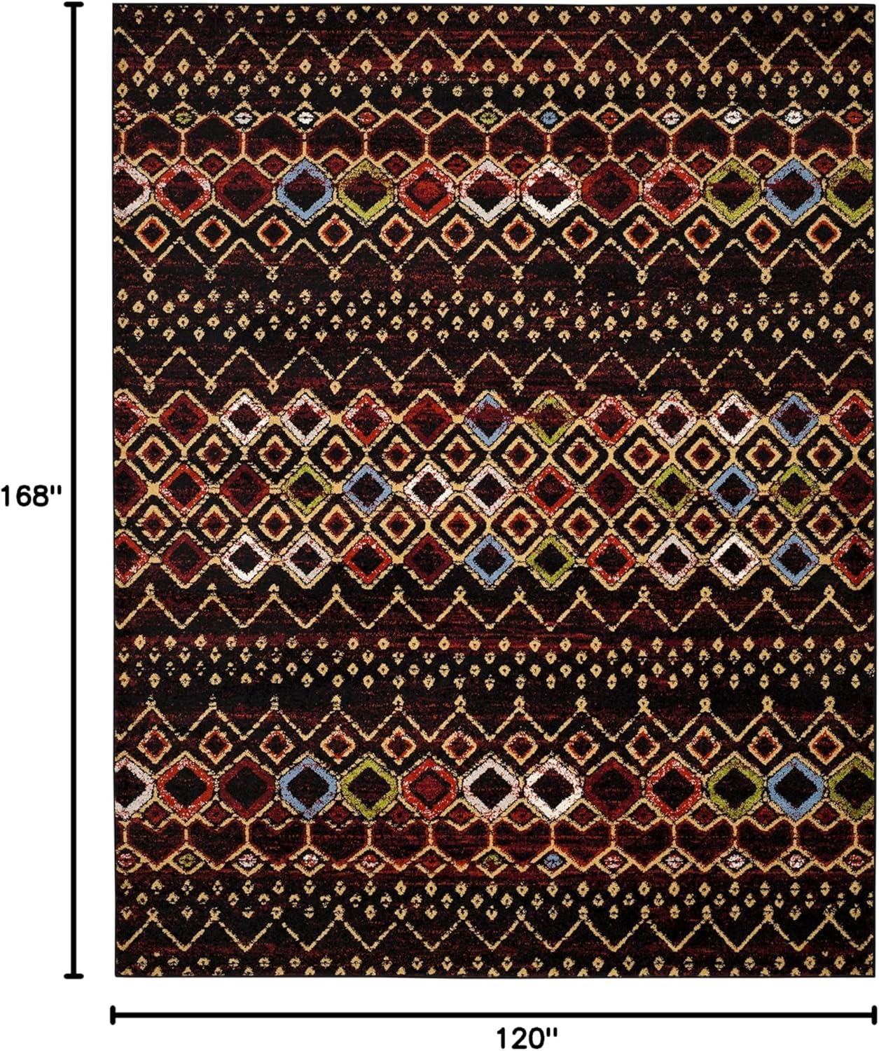 image:imageSAFAVIEH Amsterdam Collection Area Rug 8 x 10 Ivory amp Multi Moroccan Boho Design NonShedding amp Easy Care Ideal for High Traffic Areas in Living Room Bedroom AMS108KBlackMulti