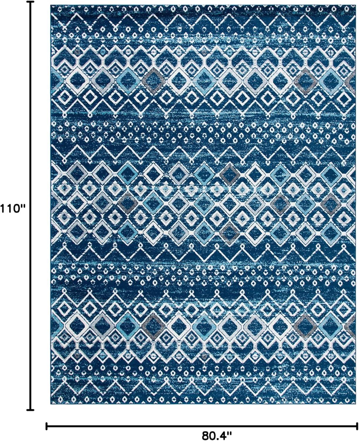 image:imageSAFAVIEH Amsterdam Collection Area Rug 8 x 10 Ivory amp Multi Moroccan Boho Design NonShedding amp Easy Care Ideal for High Traffic Areas in Living Room Bedroom AMS108KNavyBeige