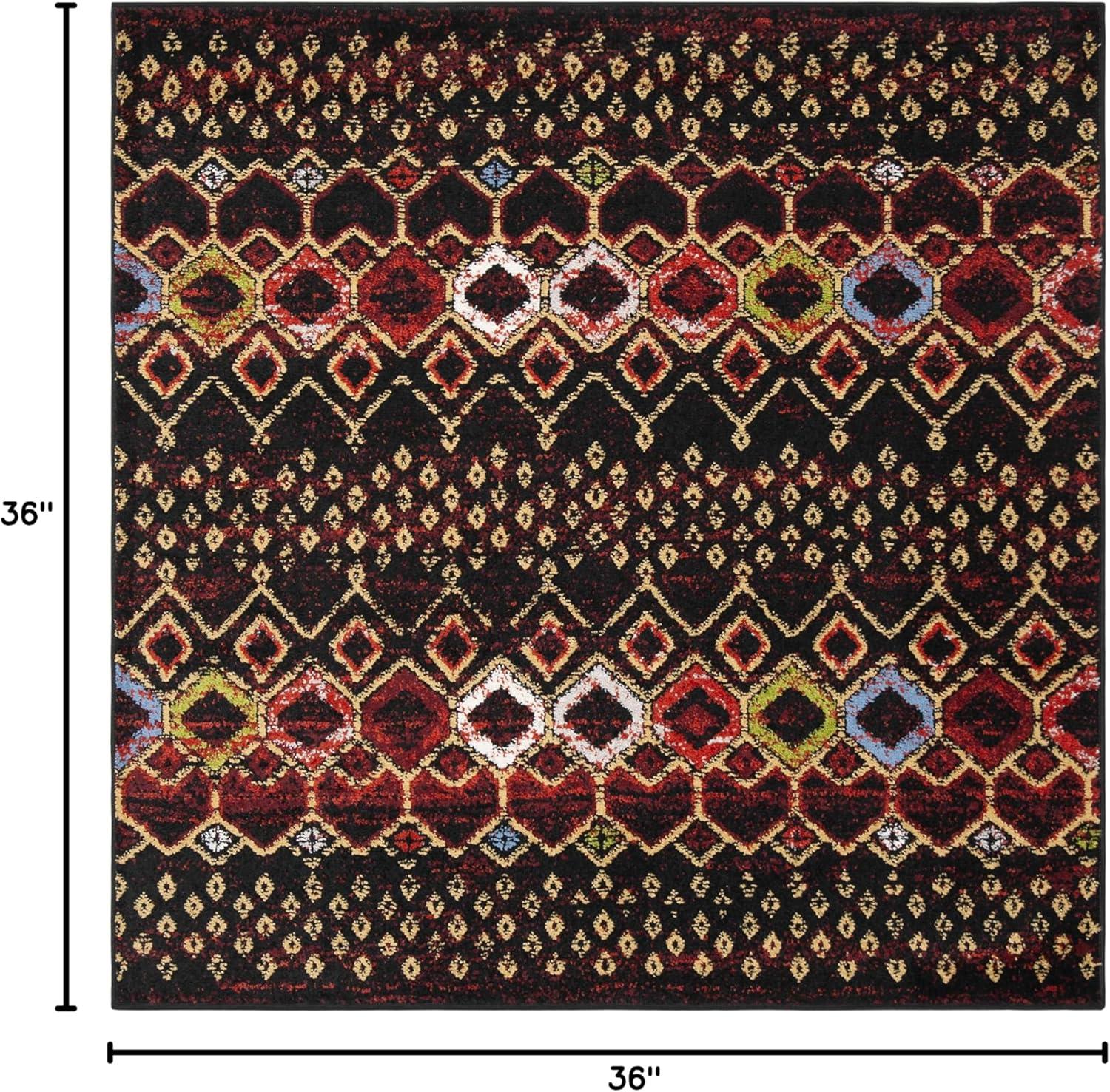 image:imageSAFAVIEH Amsterdam Collection Area Rug 8 x 10 Ivory amp Multi Moroccan Boho Design NonShedding amp Easy Care Ideal for High Traffic Areas in Living Room Bedroom AMS108KBlackMulti