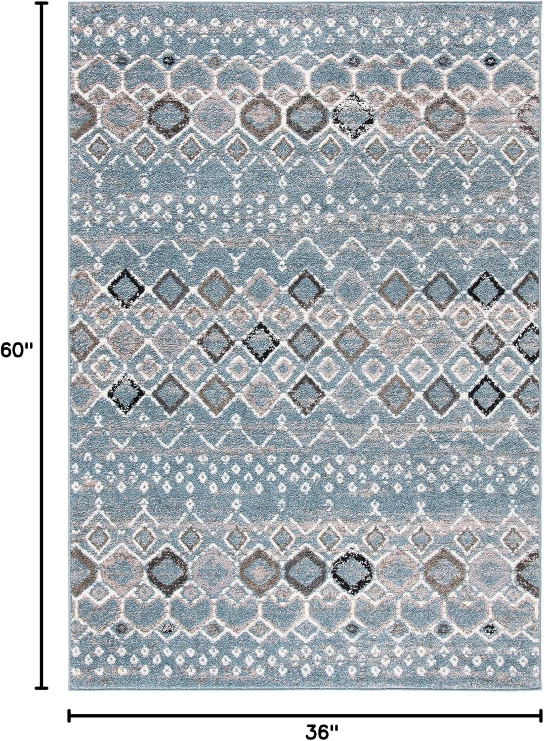 image:imageSAFAVIEH Amsterdam Collection Area Rug 8 x 10 Ivory amp Multi Moroccan Boho Design NonShedding amp Easy Care Ideal for High Traffic Areas in Living Room Bedroom AMS108KBlueIvory