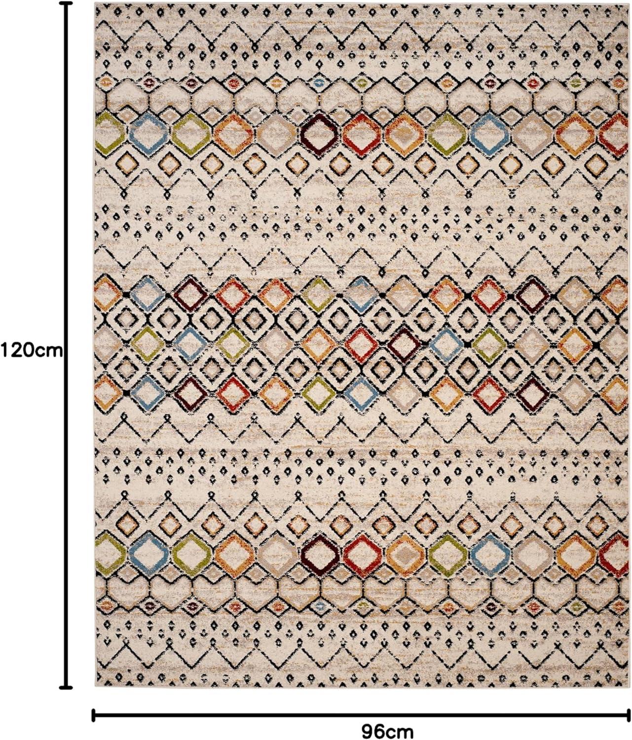 image:imageSAFAVIEH Amsterdam Collection Area Rug 8 x 10 Ivory amp Multi Moroccan Boho Design NonShedding amp Easy Care Ideal for High Traffic Areas in Living Room Bedroom AMS108KIvoryMulti