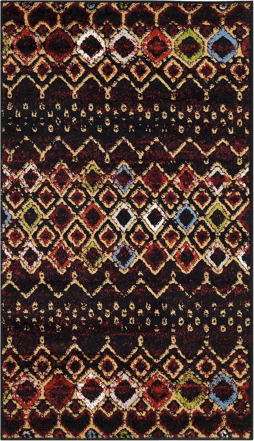 image:imageSAFAVIEH Amsterdam Collection Area Rug 8 x 10 Ivory amp Multi Moroccan Boho Design NonShedding amp Easy Care Ideal for High Traffic Areas in Living Room Bedroom AMS108KBlackMulti