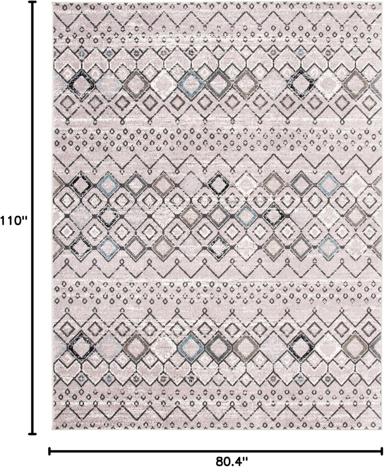 image:imageSAFAVIEH Amsterdam Collection Area Rug 8 x 10 Ivory amp Multi Moroccan Boho Design NonShedding amp Easy Care Ideal for High Traffic Areas in Living Room Bedroom AMS108KLight GreyBrown